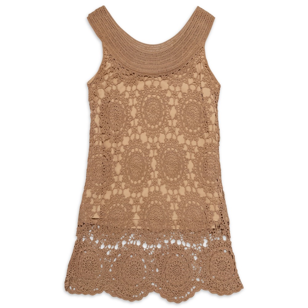 Soft Surroundings Crochet Dress Women M Mini Boho Festival Vacation Resortwear